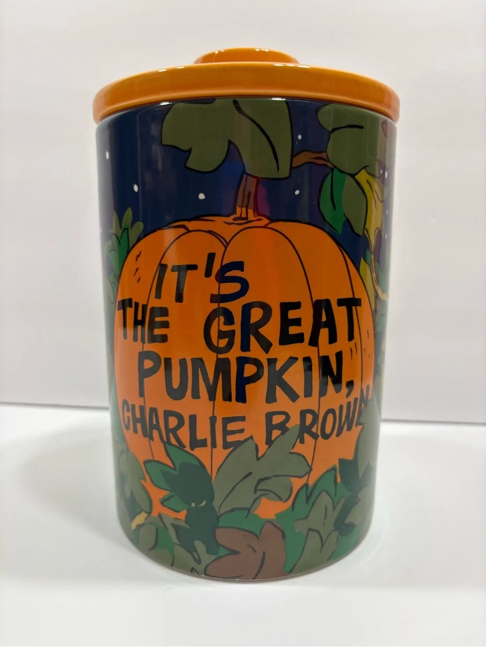 Charlie Brown Great Pumpkin Ceramic Canister - Orange